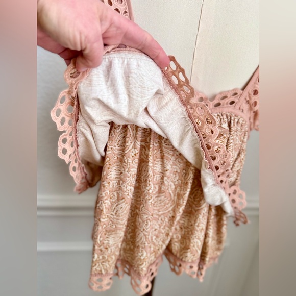 ANTHROPOLOGIE Let Me Be Layered Ruffle Peach Eyelet Swing Top Feminine Blouse - Picture 10 of 16
